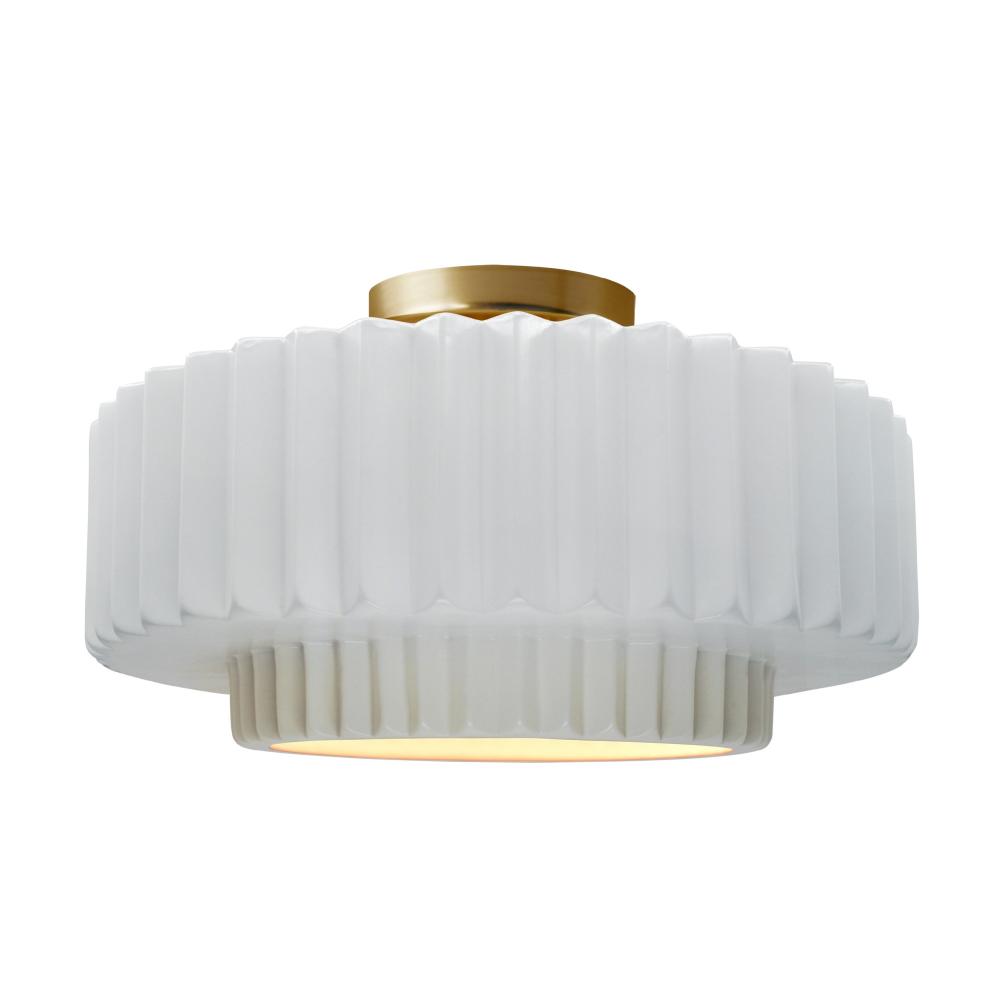 Large Tier Pleated Semi-Flush