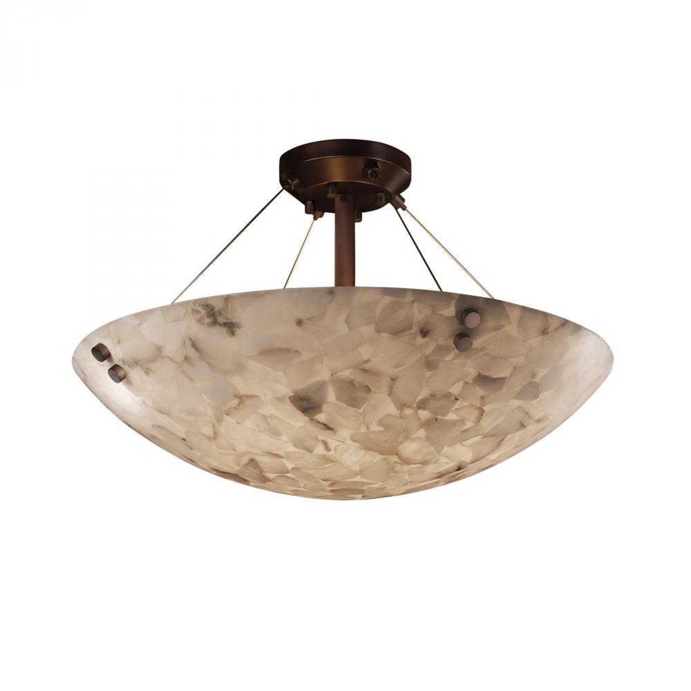 18" LED Semi-Flush Bowl w/ Concentric Squares Finials