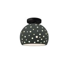 Justice Design Group CER-6357-PWGN-MBLK - Perforated Small Globe Semi-Flush