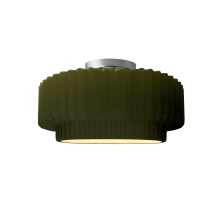 Justice Design Group CER-6370-MGRN-NCKL - Small Tier Pleated Semi-Flush
