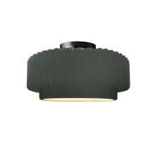 Justice Design Group CER-6370-PWGN-MBLK - Small Tier Pleated Semi-Flush