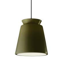 Justice Design Group CER-6427-MGRN-MBLK-BKCD - Tall Trapezoid 1-Light Pendant