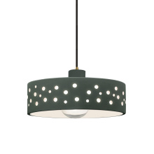 Justice Design Group CER-6467-PWGN-ABRS-BKCD - Perforated Dish 1-Light Pendant