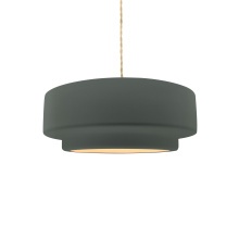 Justice Design Group CER-6540-PWGN-NCKL-BEIG-TWST - Small Tier 1-Light Pendant