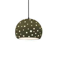 Justice Design Group CER-6583-MGRN-MBLK-BKCD - Perforated Medium Globe 1-Light Pendant