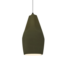 Justice Design Group CER-6597-MGRN-MBLK-WTCD - Tall Crease 1-Light Pendant