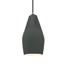 Justice Design Group CER-6597-PWGN-ABRS-BKCD - Tall Crease 1-Light Pendant