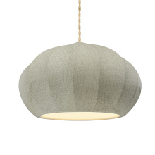 Justice Design Group CER-6605-CKC-MBLK-BEIG-TWST - Oval Fluted 1-Light Pendant