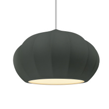 Justice Design Group CER-6605-PWGN-ABRS-WTCD - Oval Fluted 1-Light Pendant