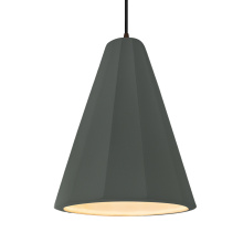Justice Design Group CER-6607-PWGN-DBRZ-BKCD - Tall Fluted 1-Light Pendant