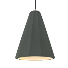 Justice Design Group CER-6607-PWGN-NCKL-BKCD - Tall Fluted 1-Light Pendant