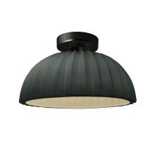 Justice Design Group CER-6623-PWGN-MBLK - Pleated Dome Semi-Flush