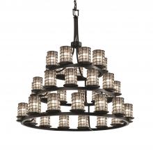 Justice Design Group WGL-8712-10-GRCB-MBLK-LED36-25200 - Dakota 36-Light 3-Tier Ring LED Chandelier