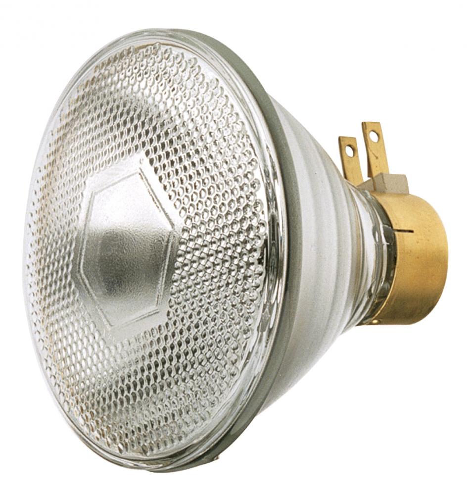 120 Watt PAR38 Incandescent; Clear; 2000 Average rated hours; 1740 Lumens; Side Prong base; 120 Volt