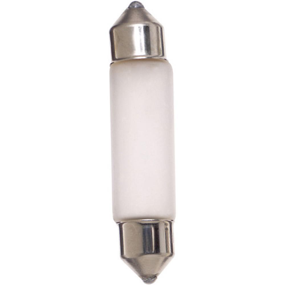 10 Watt miniature; T3 1/4; Frost; 20000 Average rated hours; 120 Lumens; Festoon base; 12 Volt