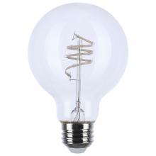 Satco Products Inc. S11522 - 6 Watt LED; Reminiscent; Flex Gray Coil Filament; G25; Medium Base; 2700K CCT; Clear; 120 Volt