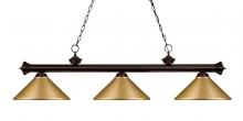 Z-Lite 200-3BRZ-MSG - 3 Light Billiard