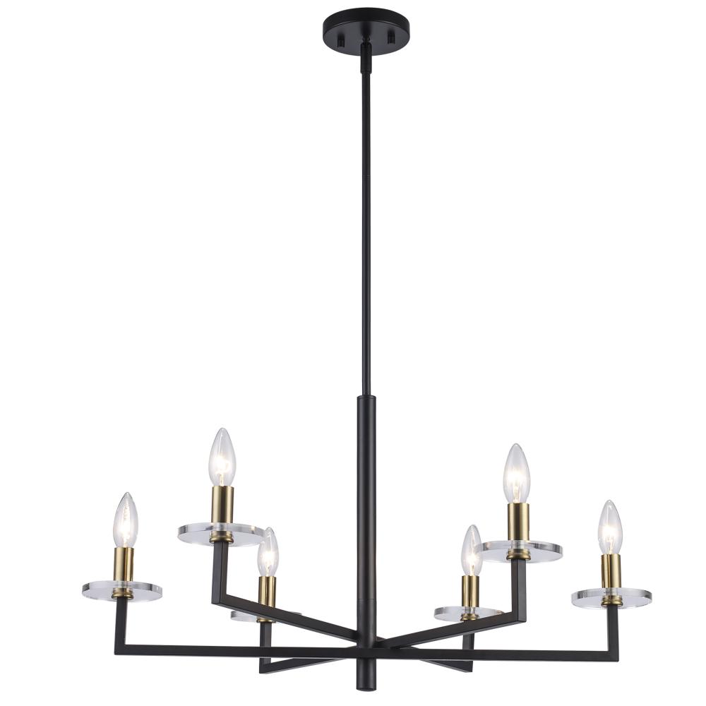 Chandeliers Black/Antique Gold