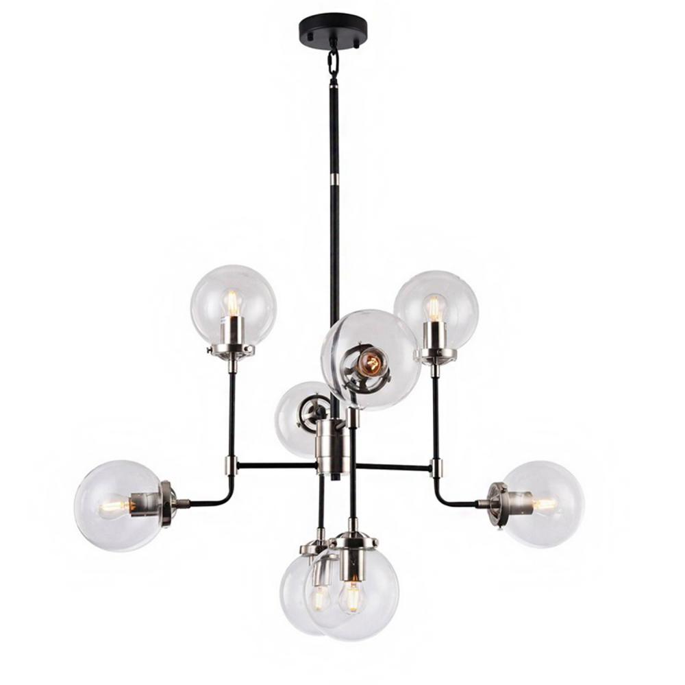 Chandelier Polished Nickel & Black