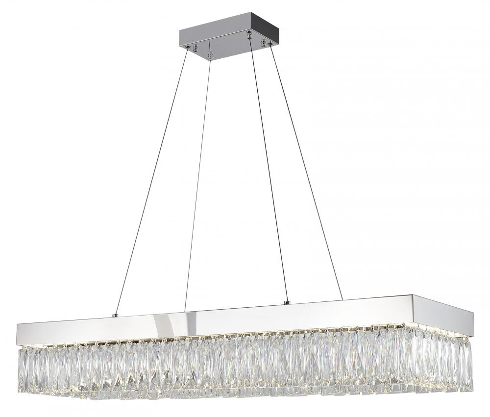 LED Chandelier Stainless Steel & Crystal