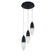 Eurofase 43858-022 - ECROU-CHD-3LT-12IN-BK-CL