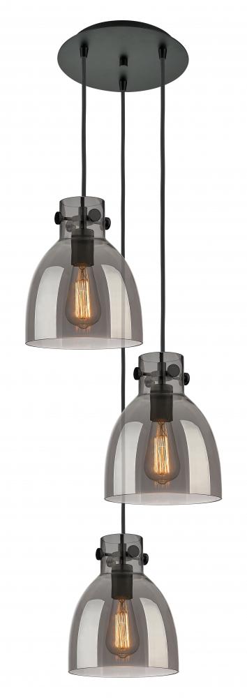 Newton Bell - 3 Light - 16 inch - Matte Black - Multi Pendant