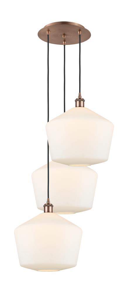 Cindyrella - 3 Light - 19 inch - Antique Copper - Cord Hung - Multi Pendant