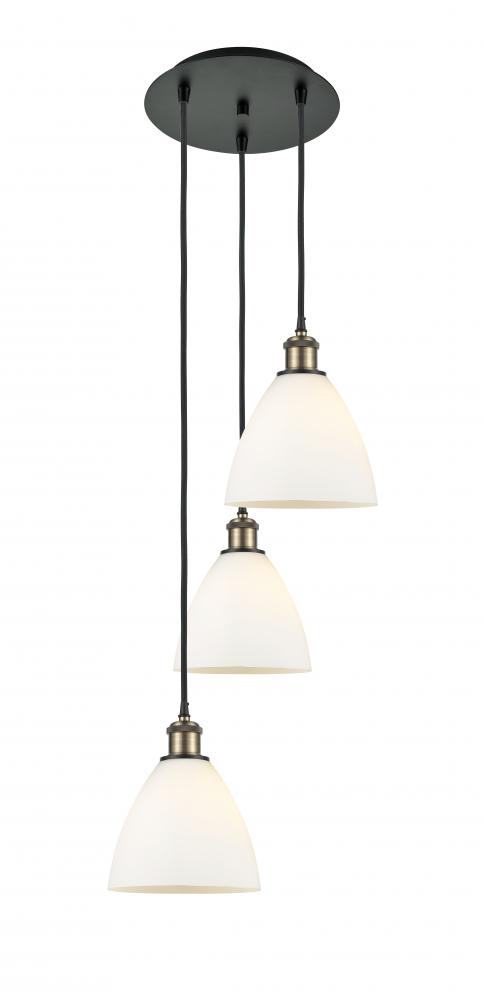 Bristol - 3 Light - 14 inch - Black Antique Brass - Cord Hung - Multi Pendant