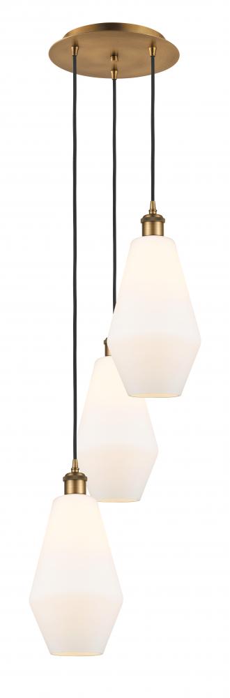 Cindyrella - 3 Light - 14 inch - Brushed Brass - Cord Hung - Multi Pendant