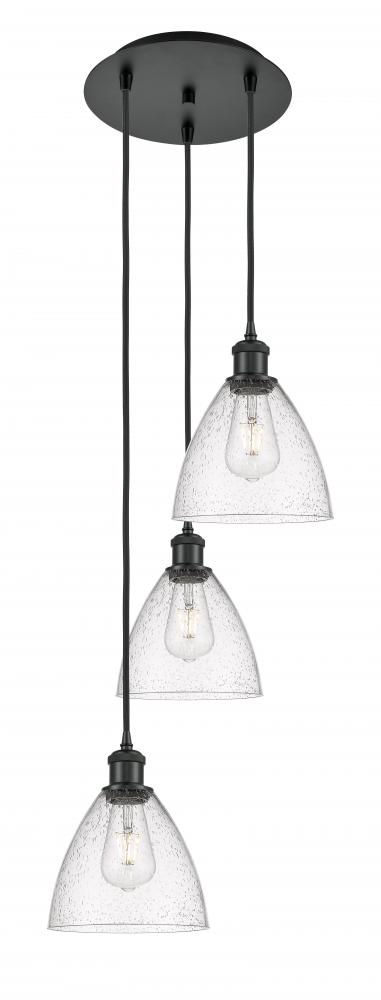 Bristol - 3 Light - 14 inch - Matte Black - Cord Hung - Multi Pendant