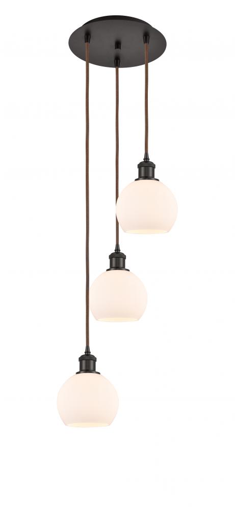 Athens - 3 Light - 12 inch - Oil Rubbed Bronze - Cord Hung - Multi Pendant