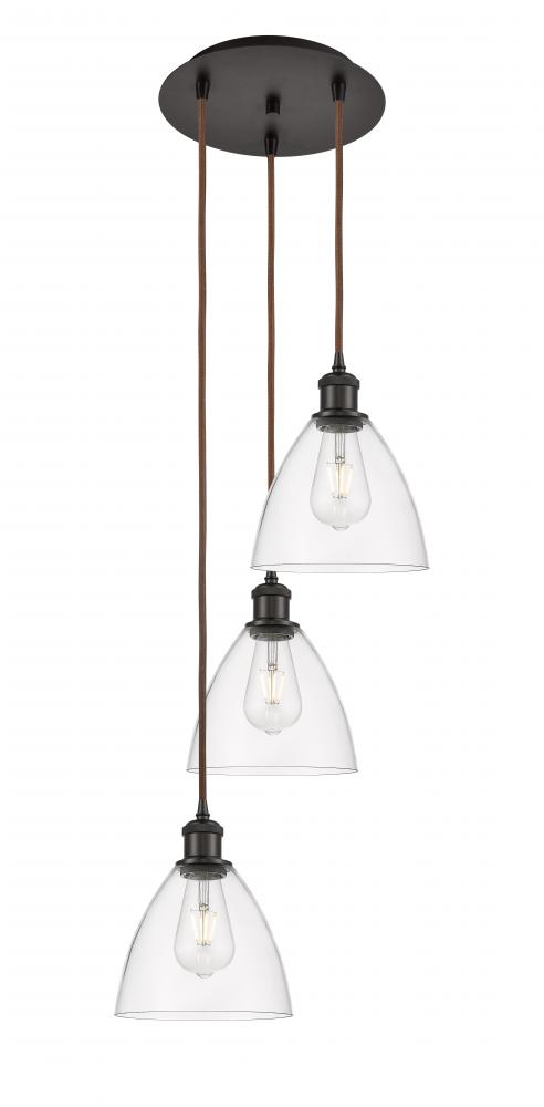 Bristol - 3 Light - 14 inch - Oil Rubbed Bronze - Cord Hung - Multi Pendant