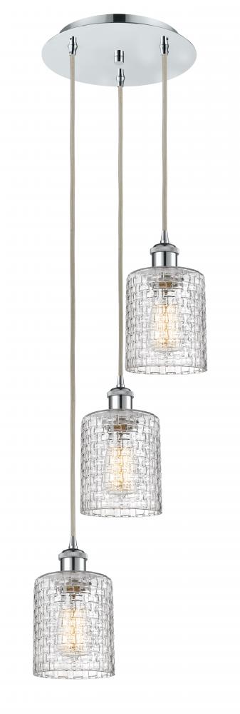 Cobbleskill - 3 Light - 12 inch - Polished Chrome - Cord Hung - Multi Pendant