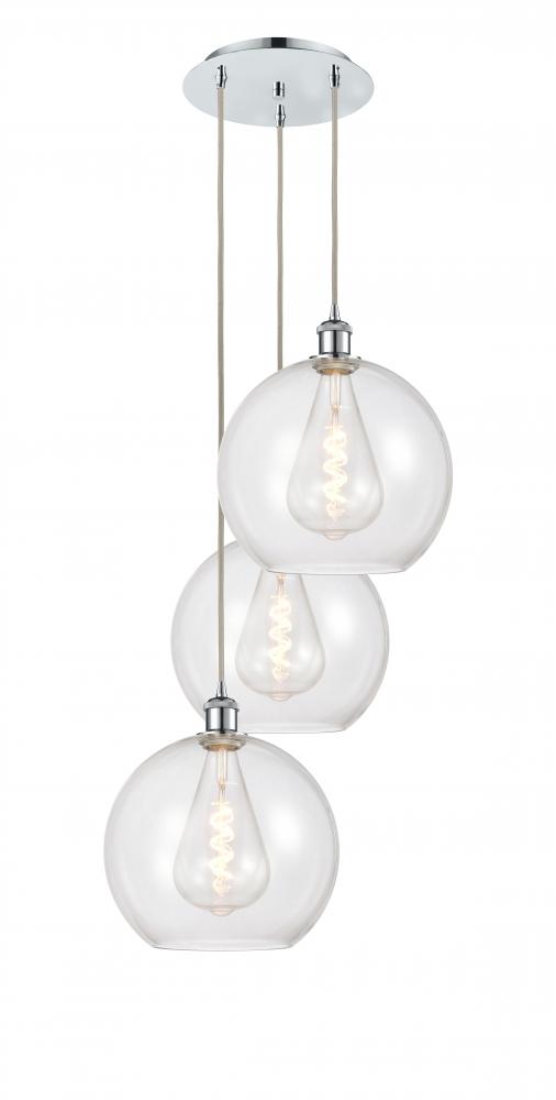 Athens - 3 Light - 18 inch - Polished Chrome - Cord Hung - Multi Pendant