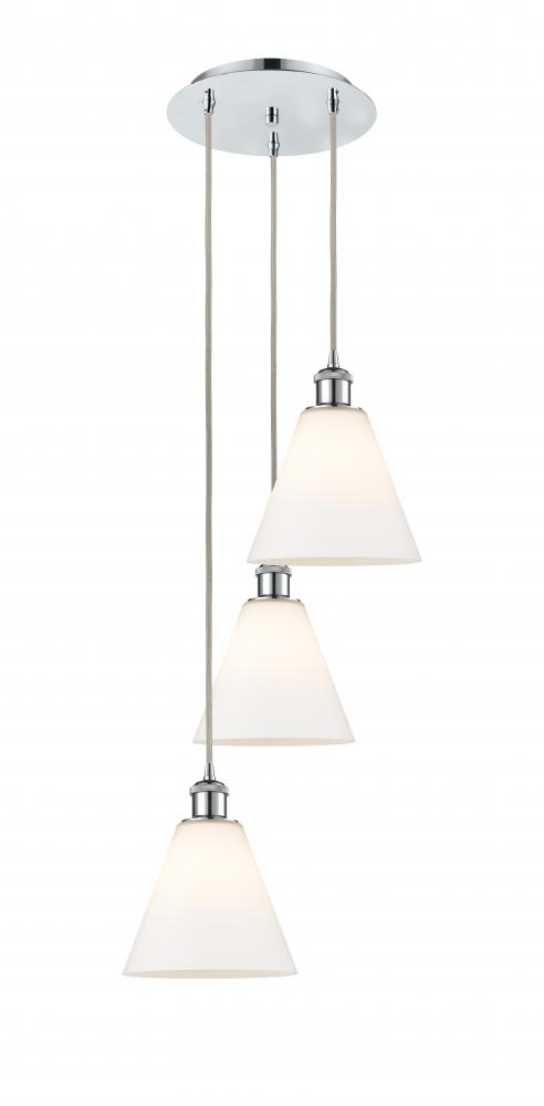 Berkshire - 3 Light - 15 inch - Polished Chrome - Cord Hung - Multi Pendant