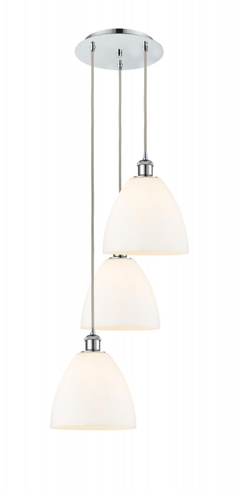 Bristol - 3 Light - 16 inch - Polished Chrome - Cord Hung - Multi Pendant