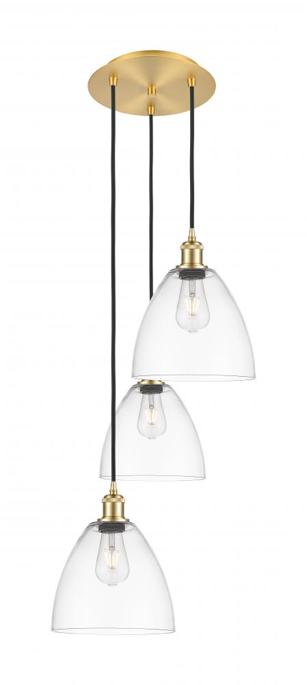 Bristol - 3 Light - 16 inch - Satin Gold - Cord Hung - Multi Pendant