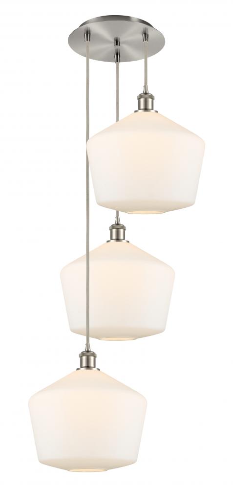 Cindyrella - 3 Light - 19 inch - Brushed Satin Nickel - Cord Hung - Multi Pendant