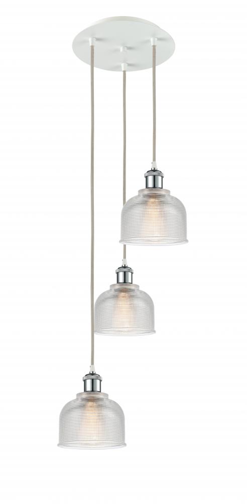 Dayton - 3 Light - 12 inch - White Polished Chrome - Cord Hung - Multi Pendant