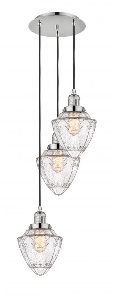 Bullet - 3 Light - 14 inch - Polished Nickel - Cord hung - Multi Pendant