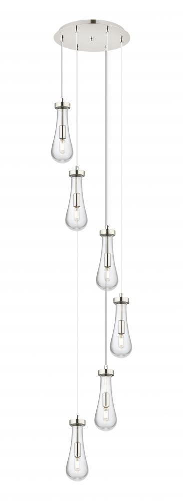 Owego - 6 Light - 16 inch - Polished Nickel - Multi Pendant