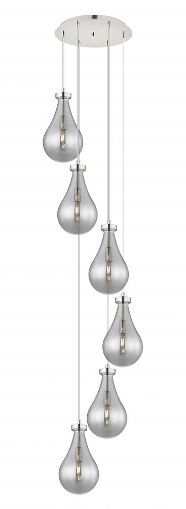 Owego - 6 Light - 16 inch - Polished Nickel - Multi Pendant