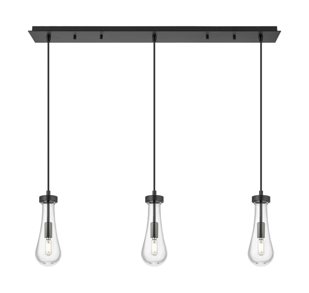 Owego - 3 Light - 37 inch - Matte Black - Linear Pendant