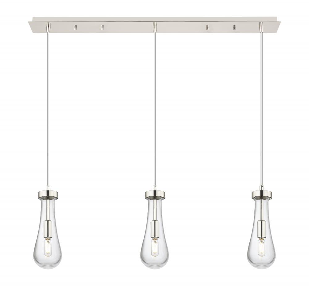 Owego - 3 Light - 37 inch - Polished Nickel - Linear Pendant