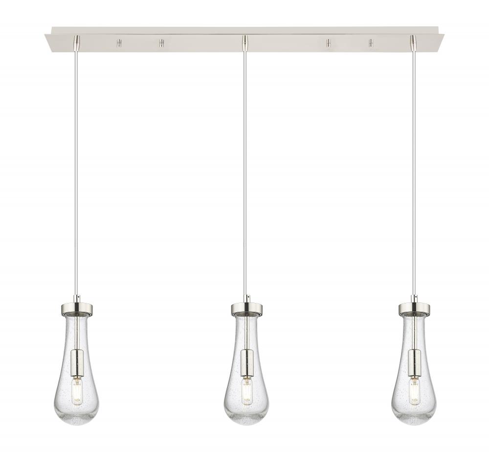 Owego - 3 Light - 37 inch - Brushed Polished Nickel - Linear Pendant