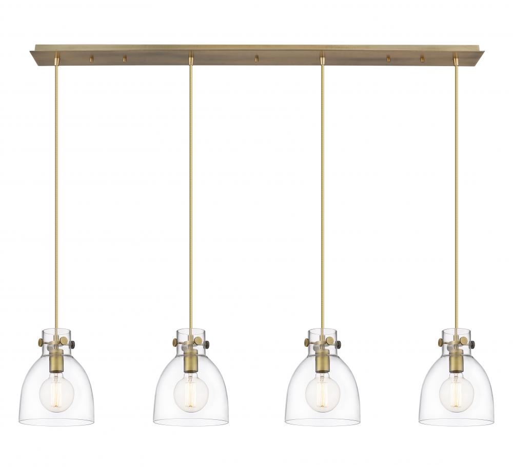 Newton Bell - 4 Light - 52 inch - Brushed Brass - Linear Pendant