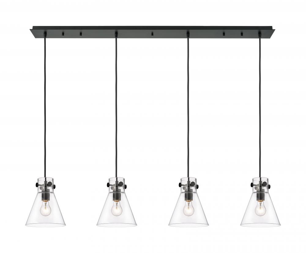 Newton Cone - 4 Light - 52 inch - Matte Black - Linear Pendant