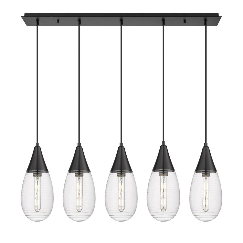 Malone - 5 Light - 38 inch - Matte Black - Linear Pendant