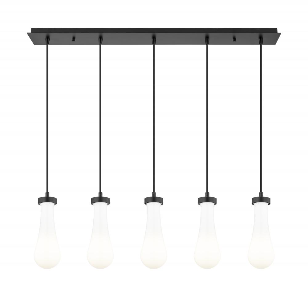 Owego - 5 Light - 37 inch - Brushed Matte Black - Linear Pendant