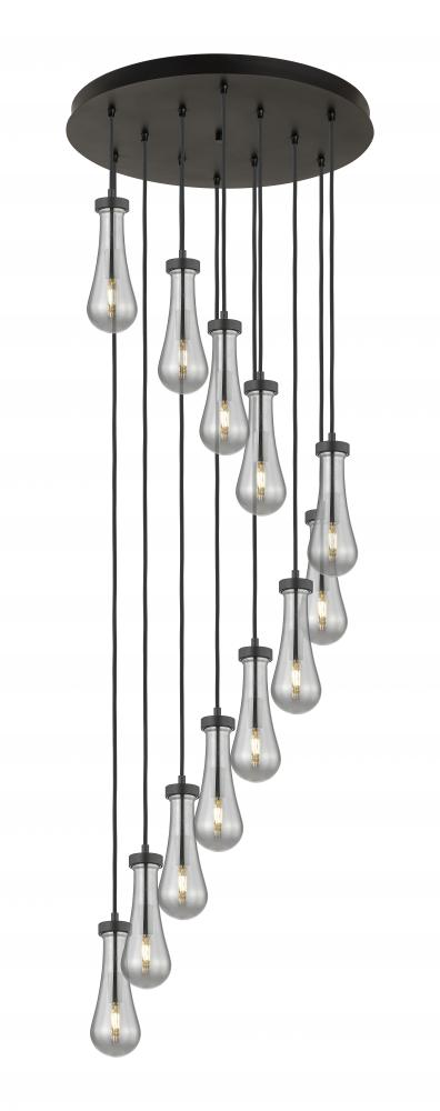 Owego - 12 Light - 24 inch - Matte Black - Multi Pendant